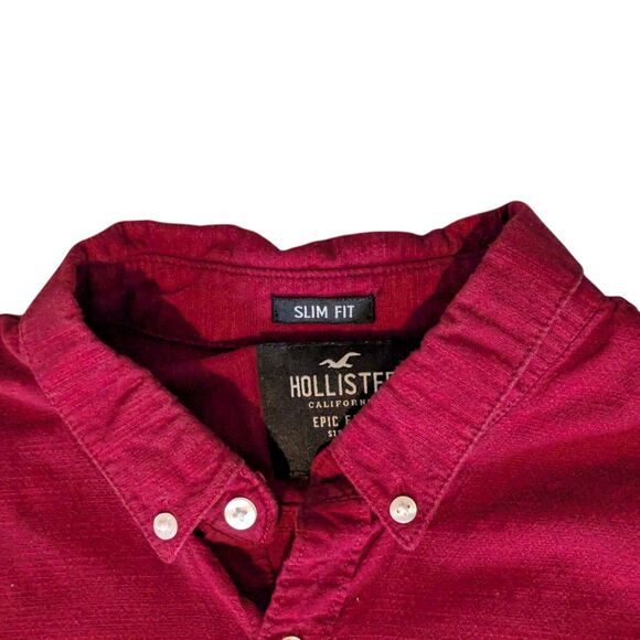 Hollister Epic Flex SlimFit Button Down Long Sleeve Shirt L Stretch Cotton Blend - Picture 2 of 7